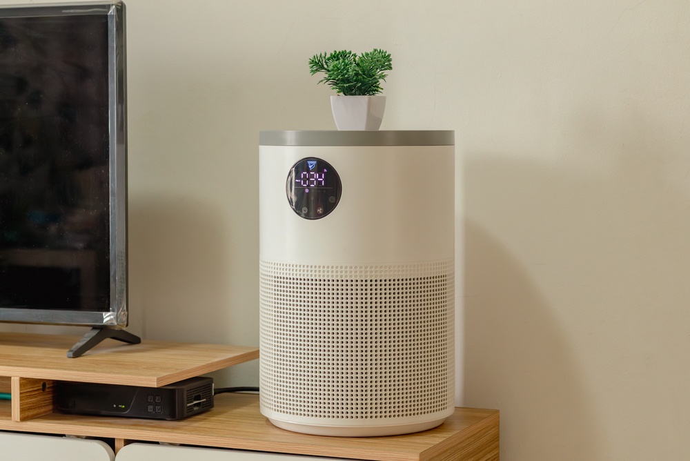 Air filter at home for better indoor air quality and respiratory health.